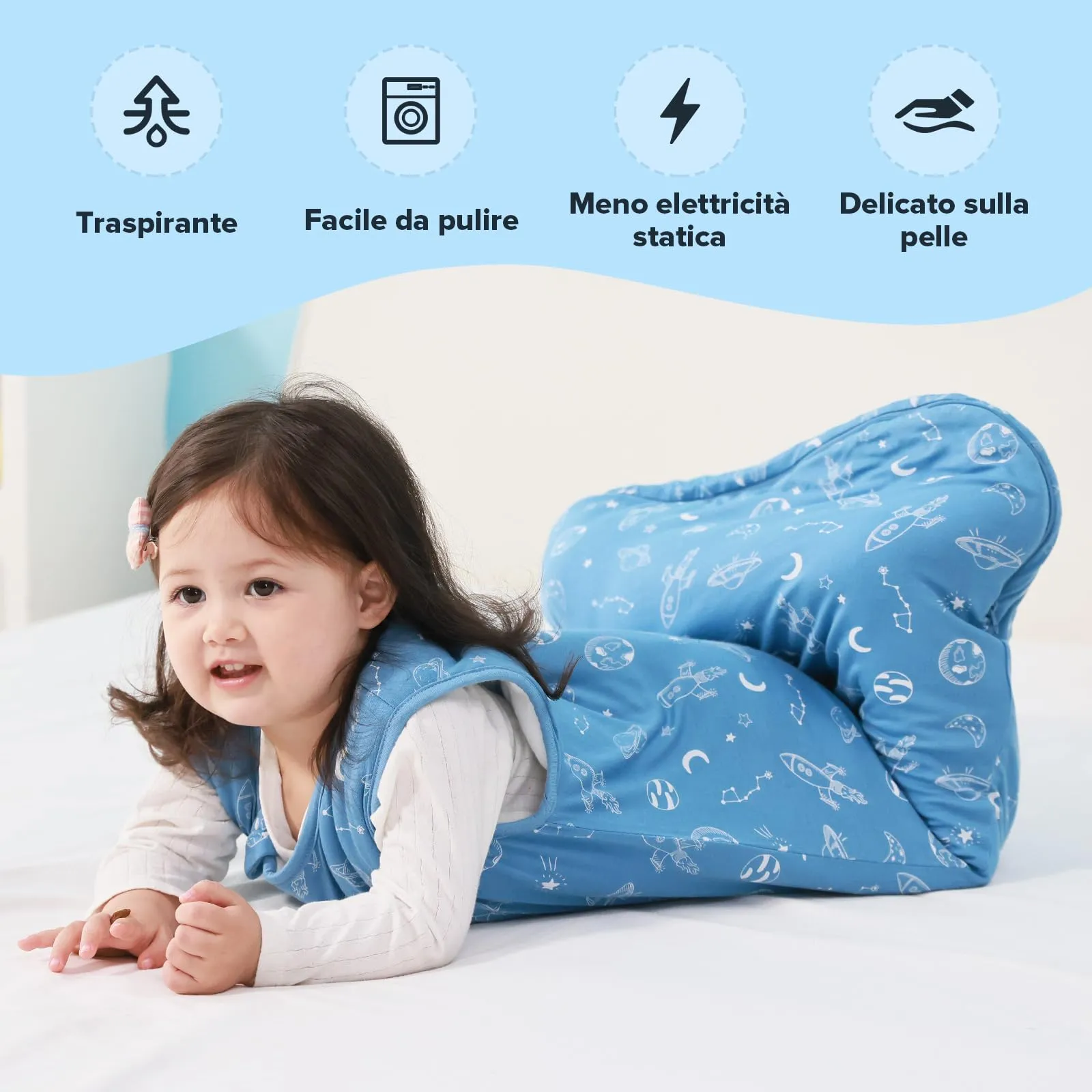 ToyaTec Sacco Nanna Bebé 2.5 Tog Super Morbido in Viscosa di Bambù, Sacco Nanna in Fibra di Bambù per Neonati, Coperta da Letto Autunno-Inverno - immagine 6