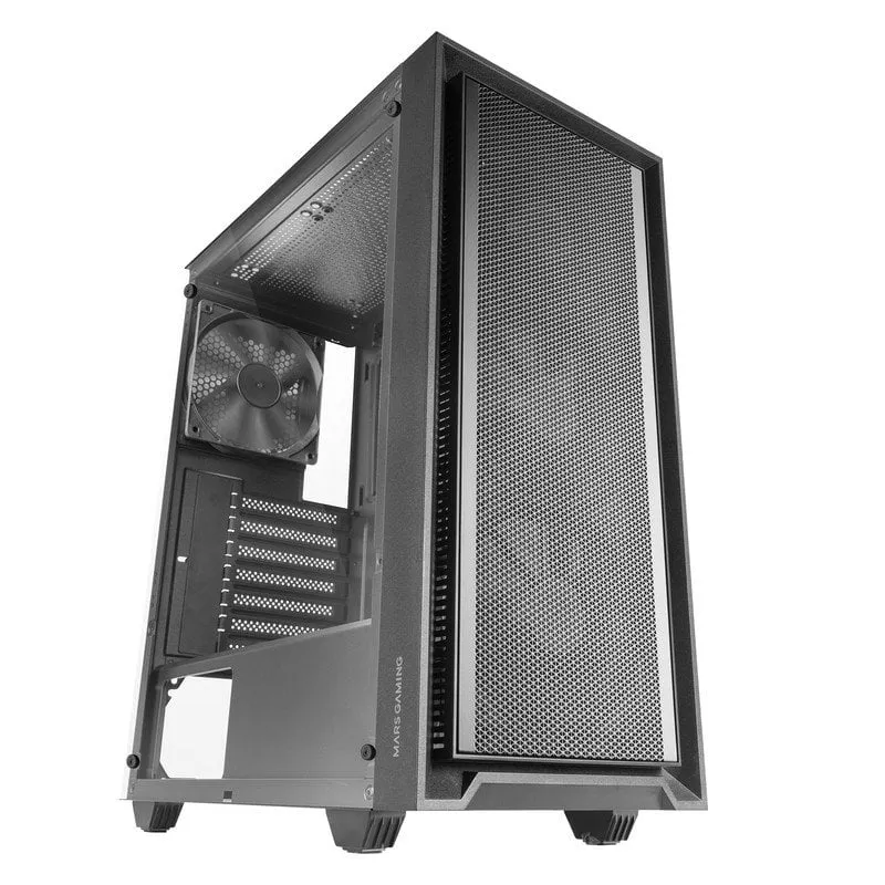 Mars Gaming Mc-pmax ATX Case 4x Fdb Fans Front Mesh Vetro temperato Doppia Camera Nero - immagine 1