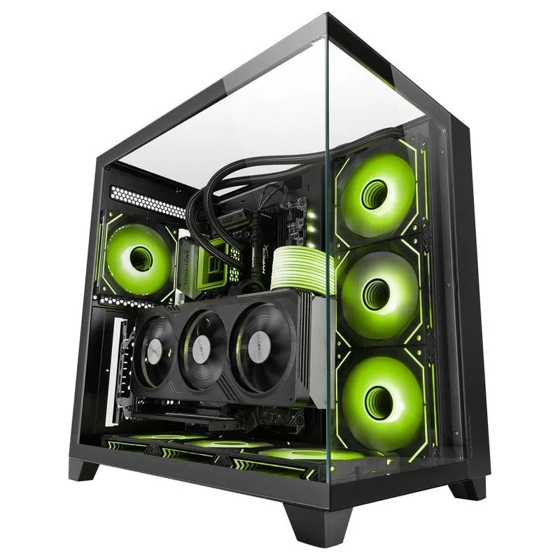 Mars Gaming Mc-3c Atx Box Vista 3D design triplo vetro temperato doppia fotocamera laterale nera - immagine 1