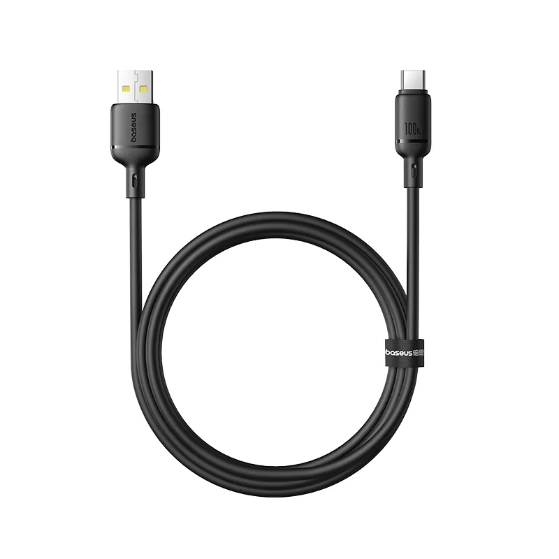 Cavo Dati e Ricarica USB-A - USB-C Baseus Silky, 100W, 1m, Nero P10377703113-00 - immagine 1