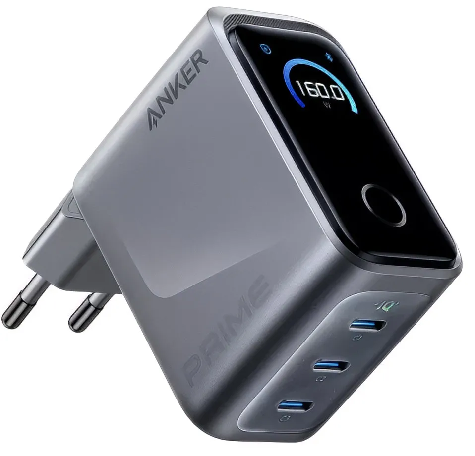 Caricabatterie Rete Anker Prime, 160W, 5.36A, 3 x USB-C, Grigio A2687341 - immagine 1