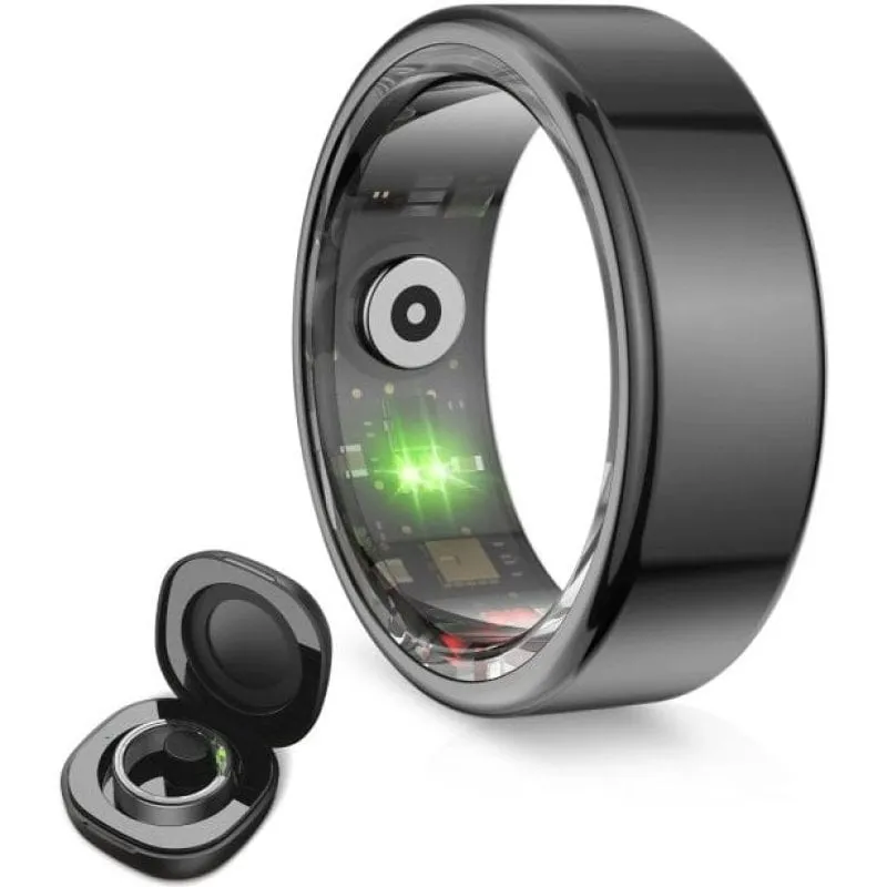 Ksix Saturn Smart Ring, taglia M, Auto 3 giorni, attività e salute, monitor del sonno, 5 atm, nero - immagine 1