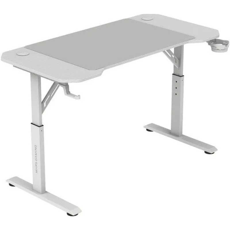Mars Gaming MGD-ERGO120 Tavolo regolabile in altezza 3 posizioni ergonomiche Tappetino 120x60 cm Bianco - immagine 1