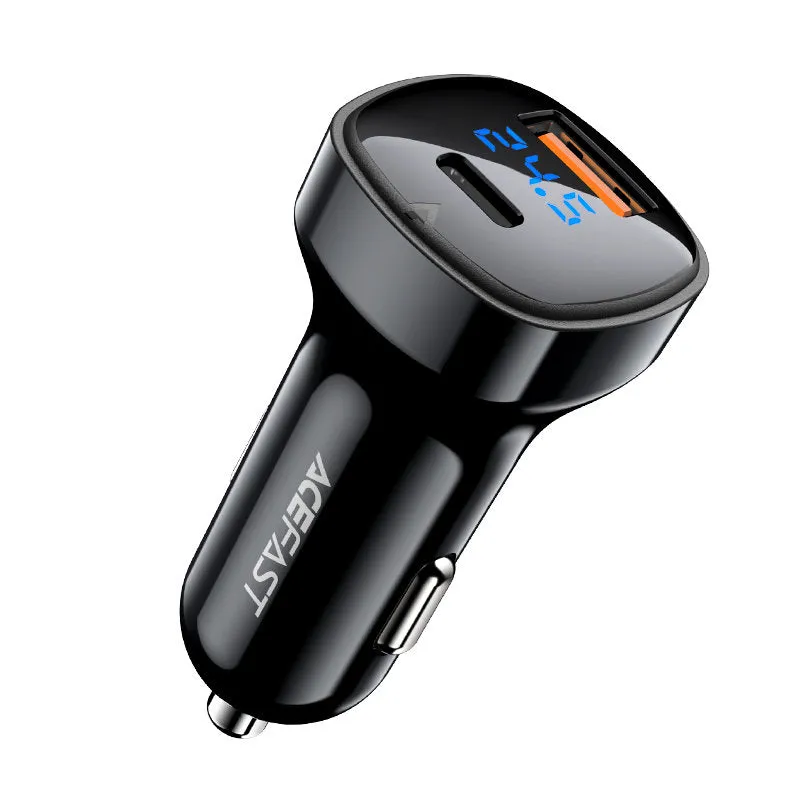 Caricabatterie Auto Acefast B4, 66W, 3A, 1 x USB-A - 1 x USB-C, Nero - immagine 1