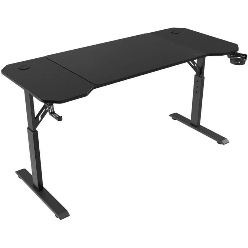 Mars Gaming MGD-ERGO140 Tavolo regolabile in altezza 3 posizioni ergonomiche Tappetino per mouse 140x60 cm Nero - immagine 1