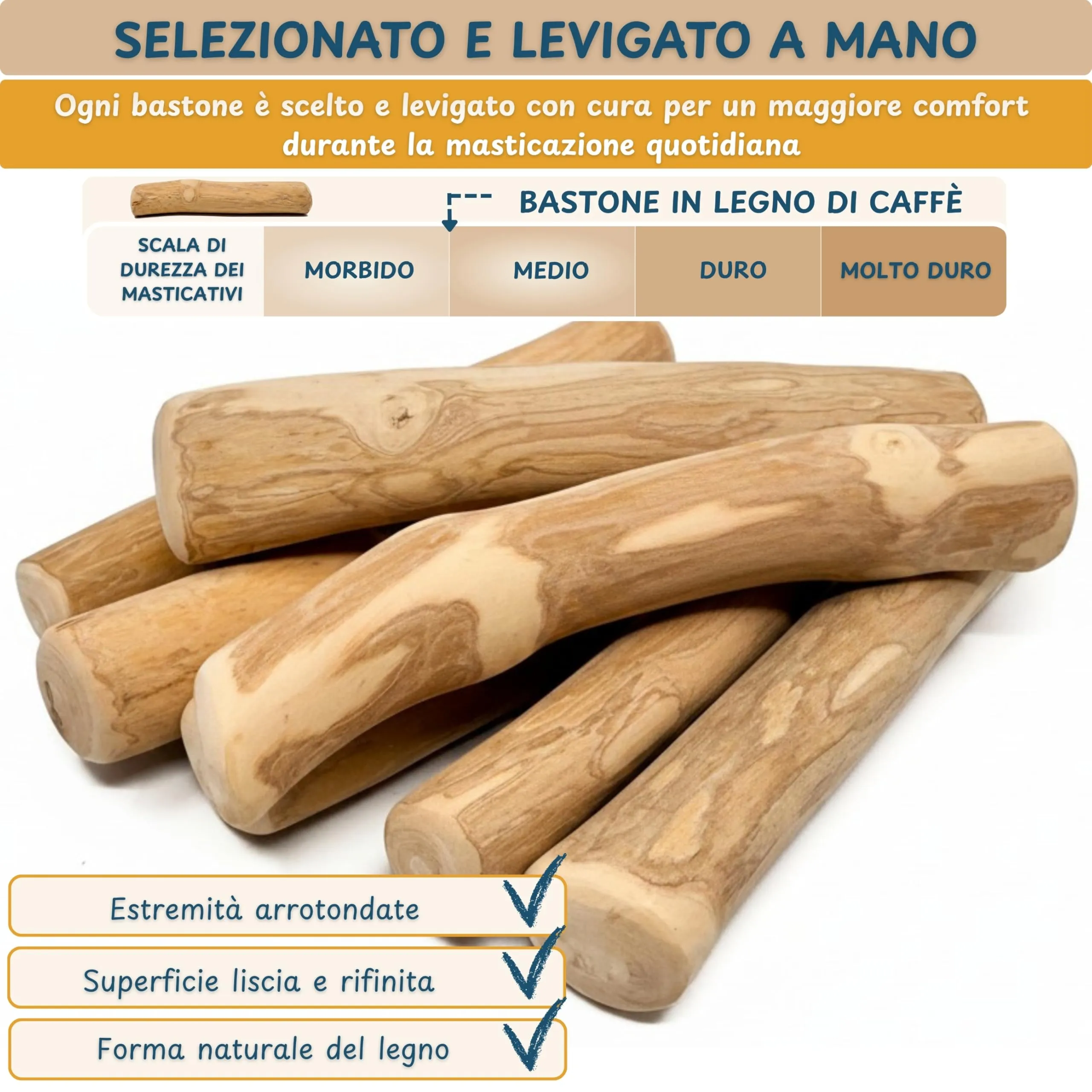 Wildeers Legno di Caffè per Cani, Resistente, Taglia S, 12-15 cm, 2 Pezzi - immagine 5