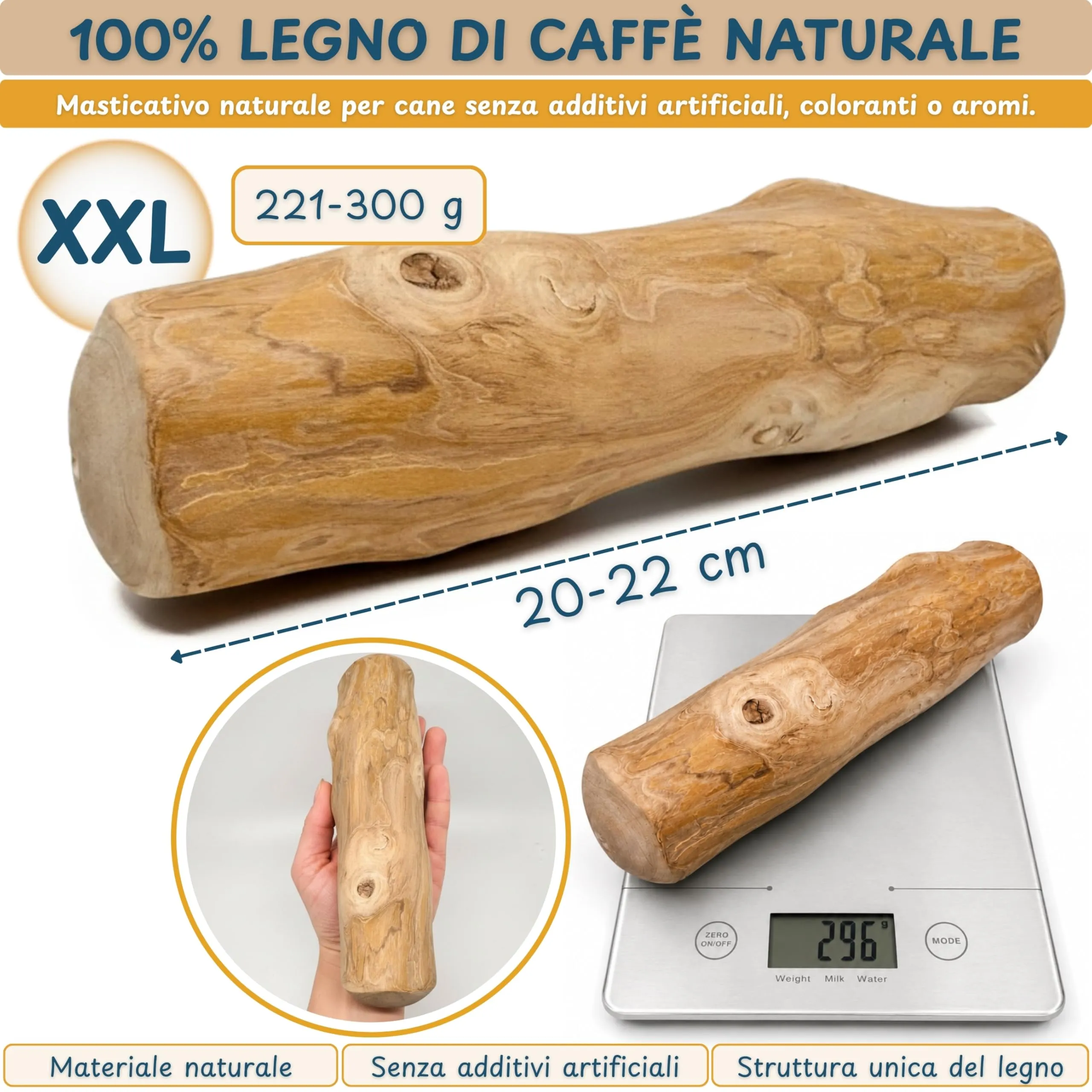 Wildeers Legno di Caffè per Cani, Resistente, Taglia XXL, 20-22 cm, 2 Pezzi - immagine 4