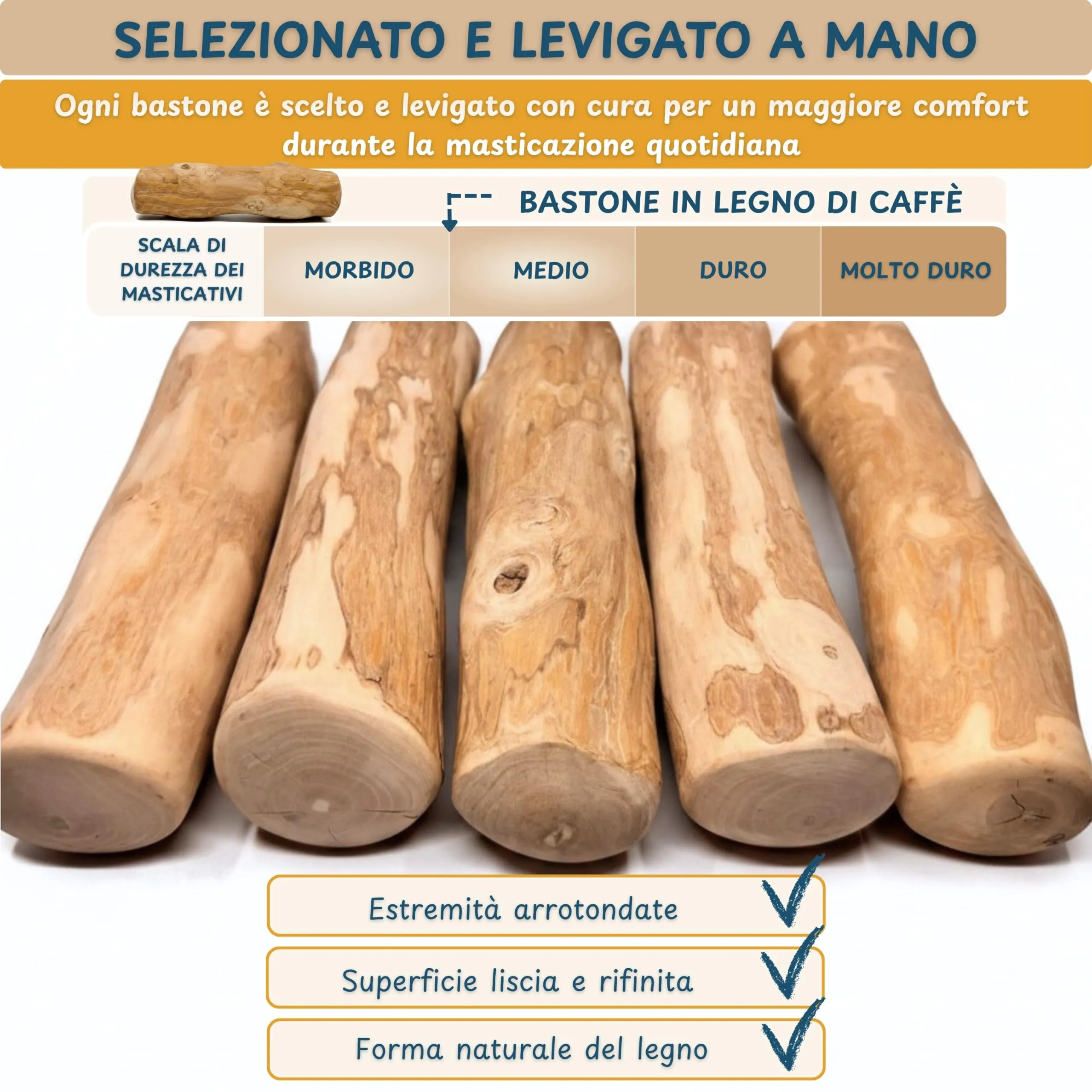 Wildeers Legno di Caffè per Cani, Resistente, Taglia XXL, 20-22 cm, 2 Pezzi - immagine 5