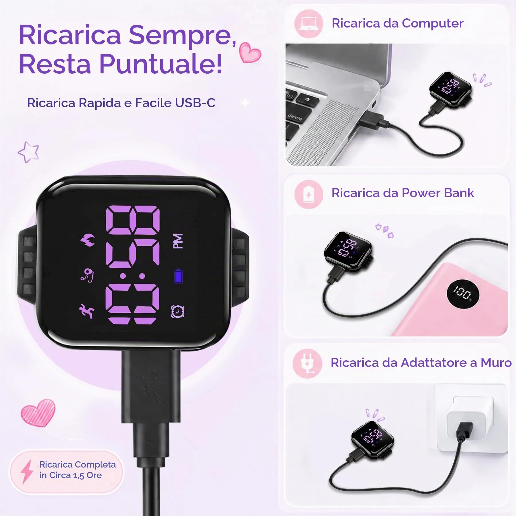 aswan watch Orologio Digitale Bambina Bambino con Contapassi,Calorie e Distanza senza App,Sveglia, Cronometro, Data, Luce-Orologio da polso Ragazza Ragazzo con Cinturino in Silicone - immagine 5