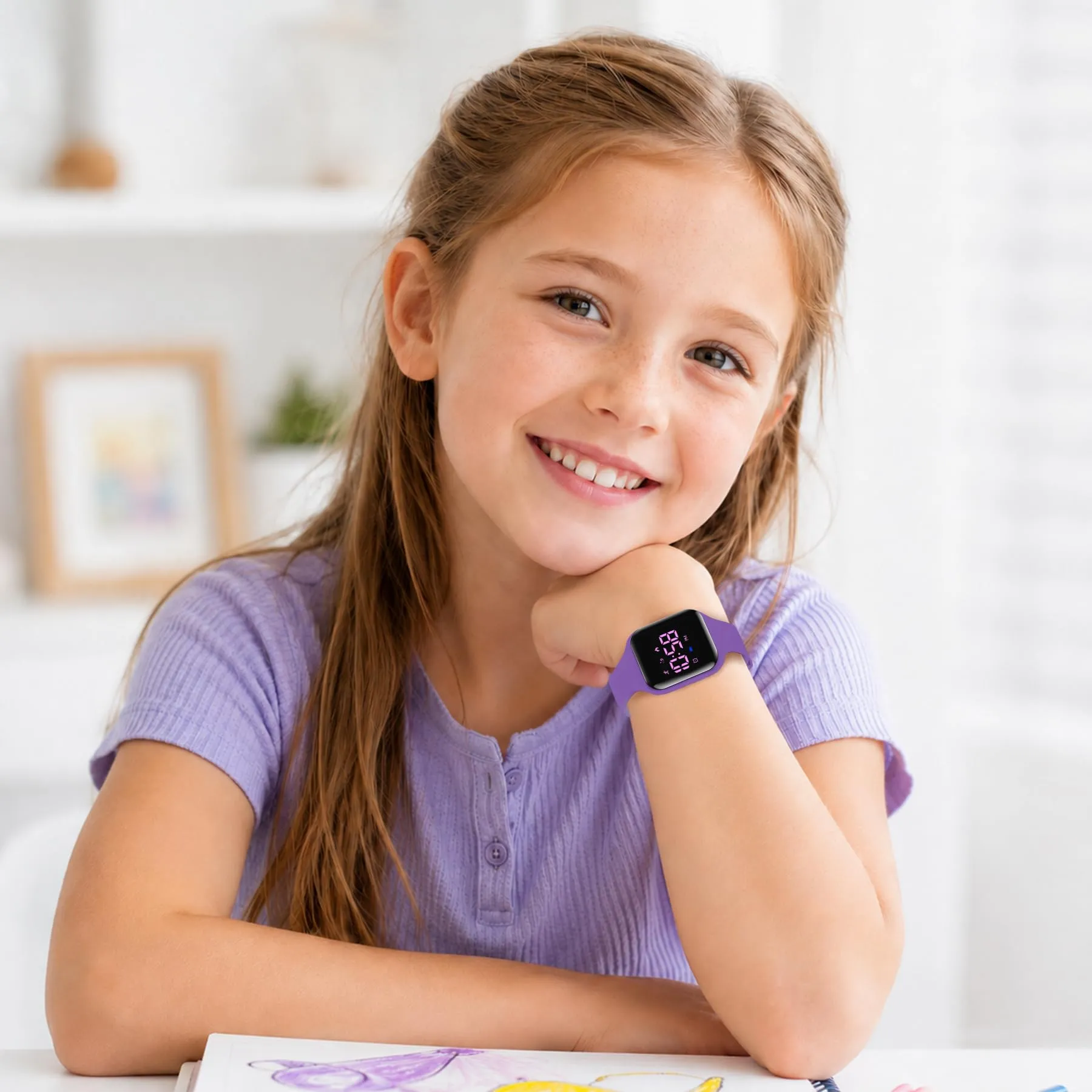 aswan watch Orologio Digitale Bambina Bambino con Contapassi,Calorie e Distanza senza App,Sveglia, Cronometro, Data, Luce-Orologio da polso Ragazza Ragazzo con Cinturino in Silicone - immagine 7