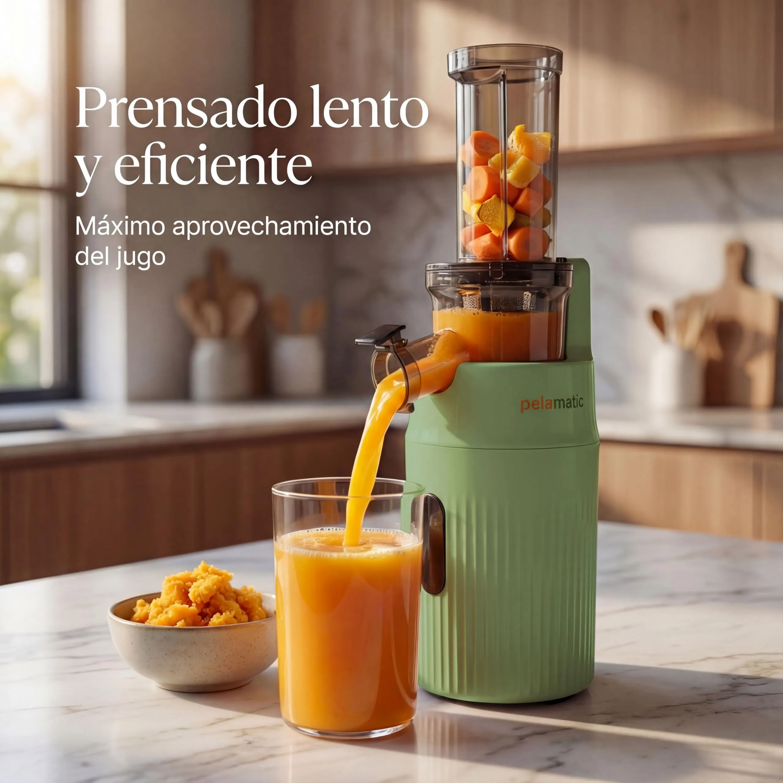 Zuminstant - Spremiagrumi elettrico compatto, spremuto a freddo, ricco di nutrienti, frullatore senza schiuma, salvaspazio, elegante e versatile, per frutta e verdura fresca, 100 W (menta) - immagine 6
