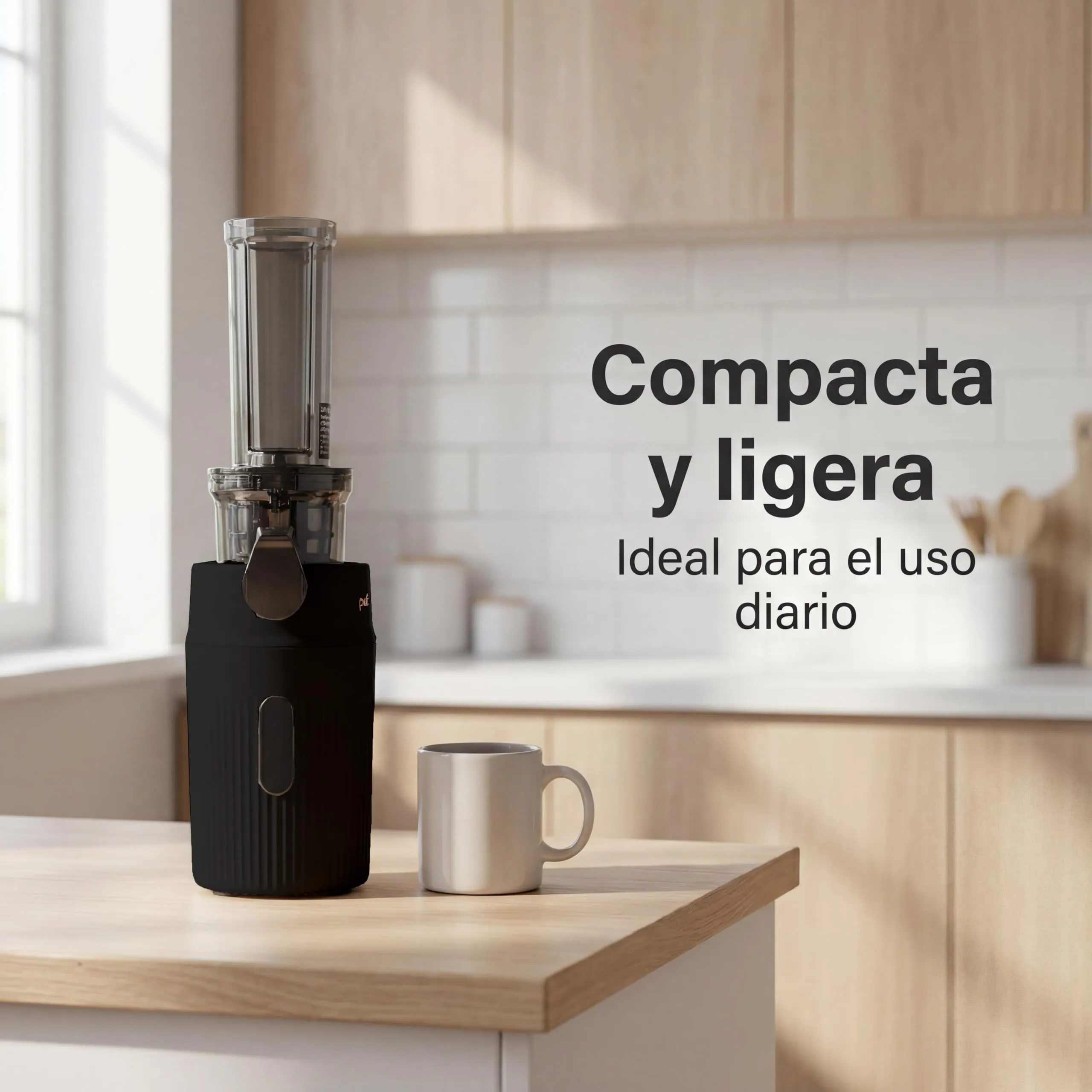 Zuminstant - Spremiagrumi elettrico compatto, spremuto a freddo, ricco di nutrienti, frullatore senza schiuma, salvaspazio, elegante e versatile, per frutta e verdura fresche, 100 W, nero - immagine 3