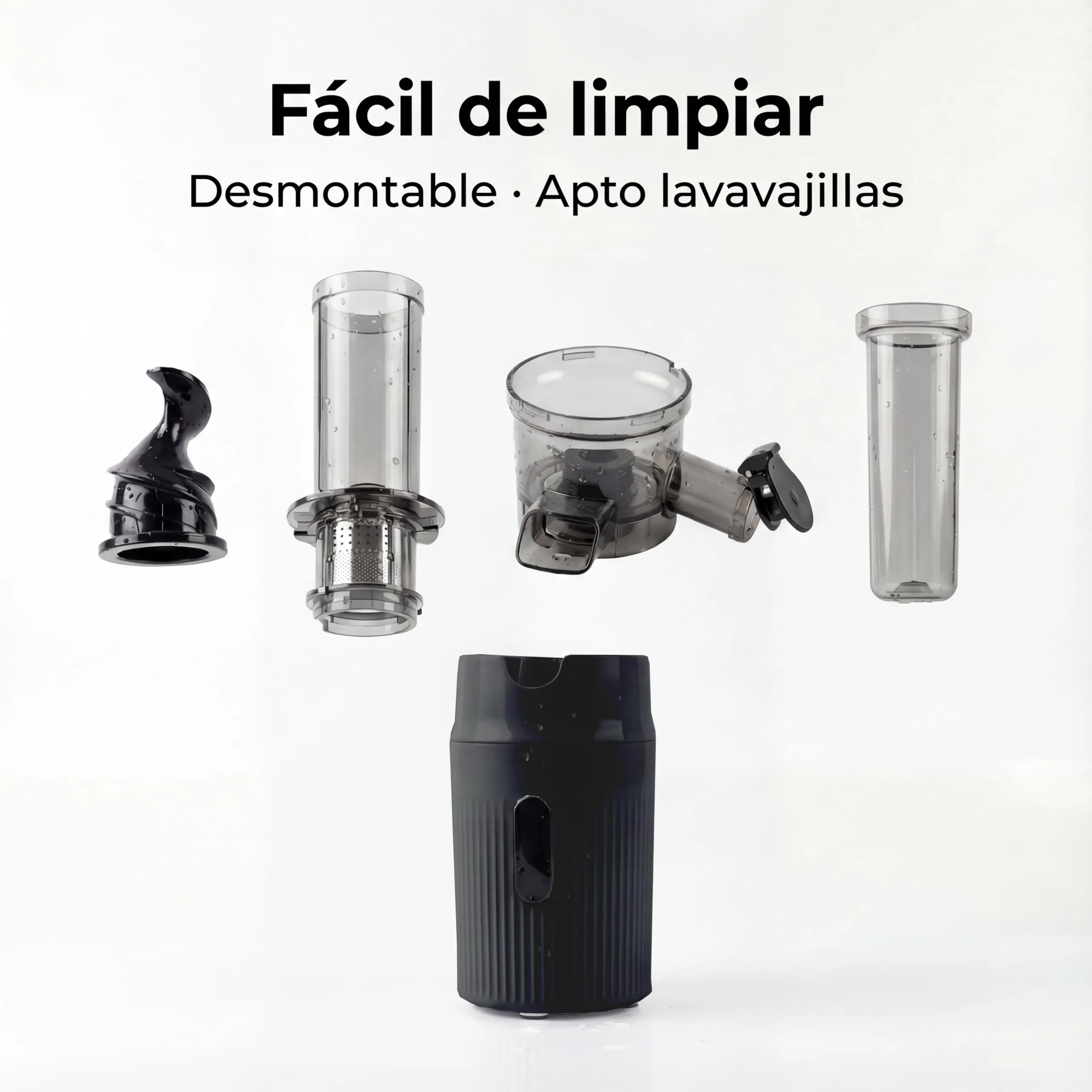 Zuminstant - Spremiagrumi elettrico compatto, spremuto a freddo, ricco di nutrienti, frullatore senza schiuma, salvaspazio, elegante e versatile, per frutta e verdura fresche, 100 W, nero - immagine 5