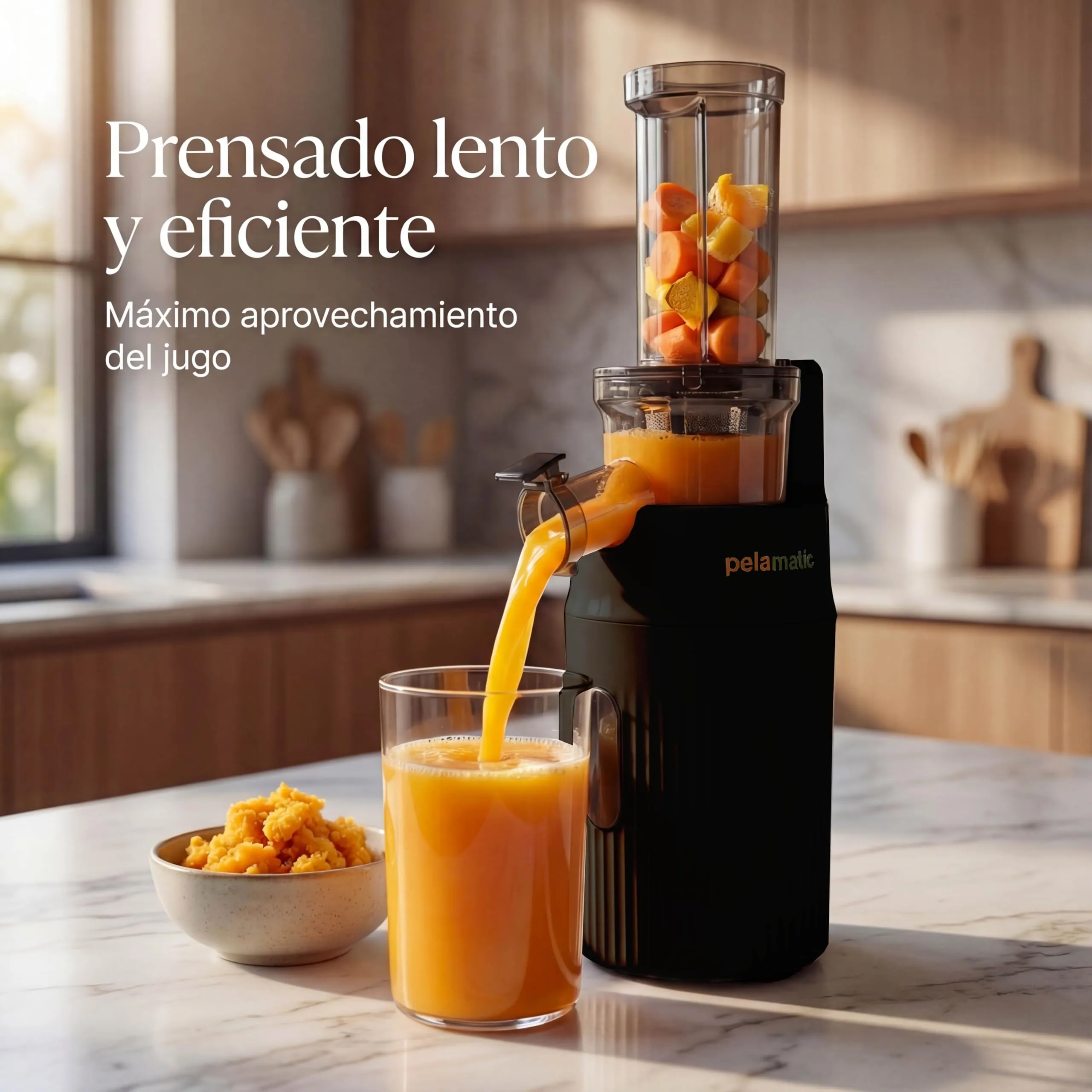 Zuminstant - Spremiagrumi elettrico compatto, spremuto a freddo, ricco di nutrienti, frullatore senza schiuma, salvaspazio, elegante e versatile, per frutta e verdura fresche, 100 W, nero - immagine 6