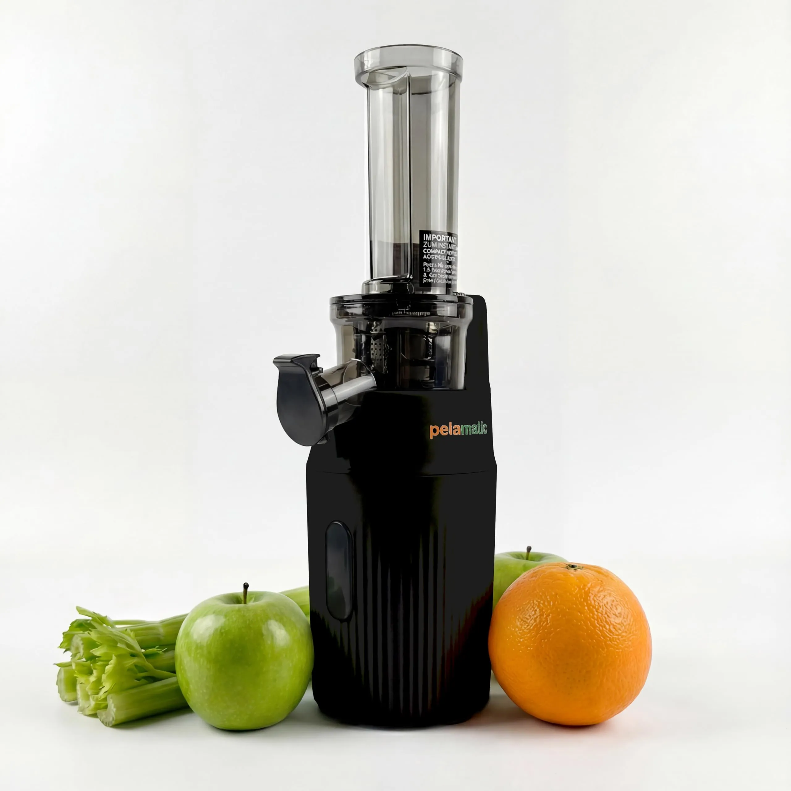 Zuminstant - Spremiagrumi elettrico compatto, spremuto a freddo, ricco di nutrienti, frullatore senza schiuma, salvaspazio, elegante e versatile, per frutta e verdura fresche, 100 W, nero - immagine 7