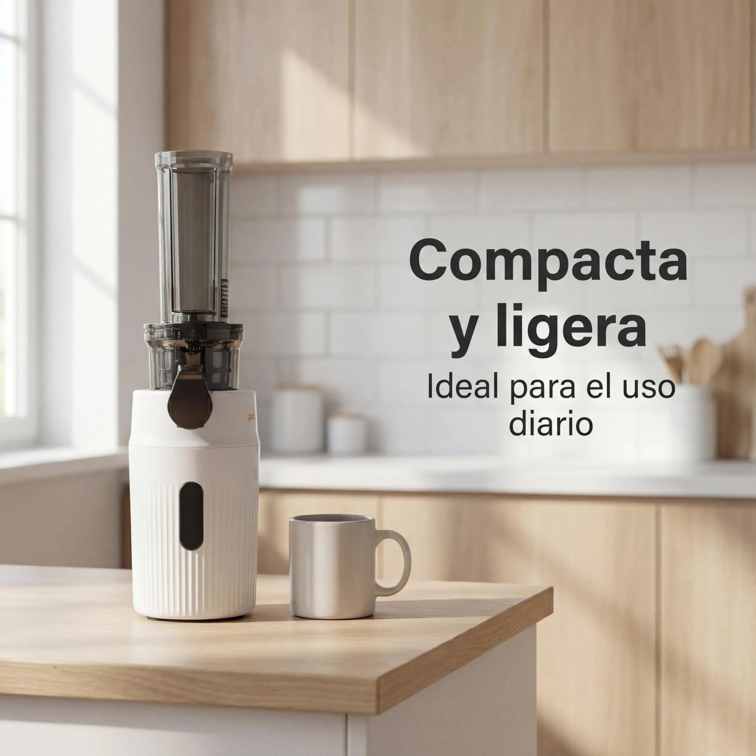 Zuminstant - Spremiagrumi elettrico compatto, spremuto a freddo, ricco di nutrienti, frullatore senza schiuma, salvaspazio, elegante e versatile, per frutta e verdura fresche, 100 W (bianco) - immagine 3