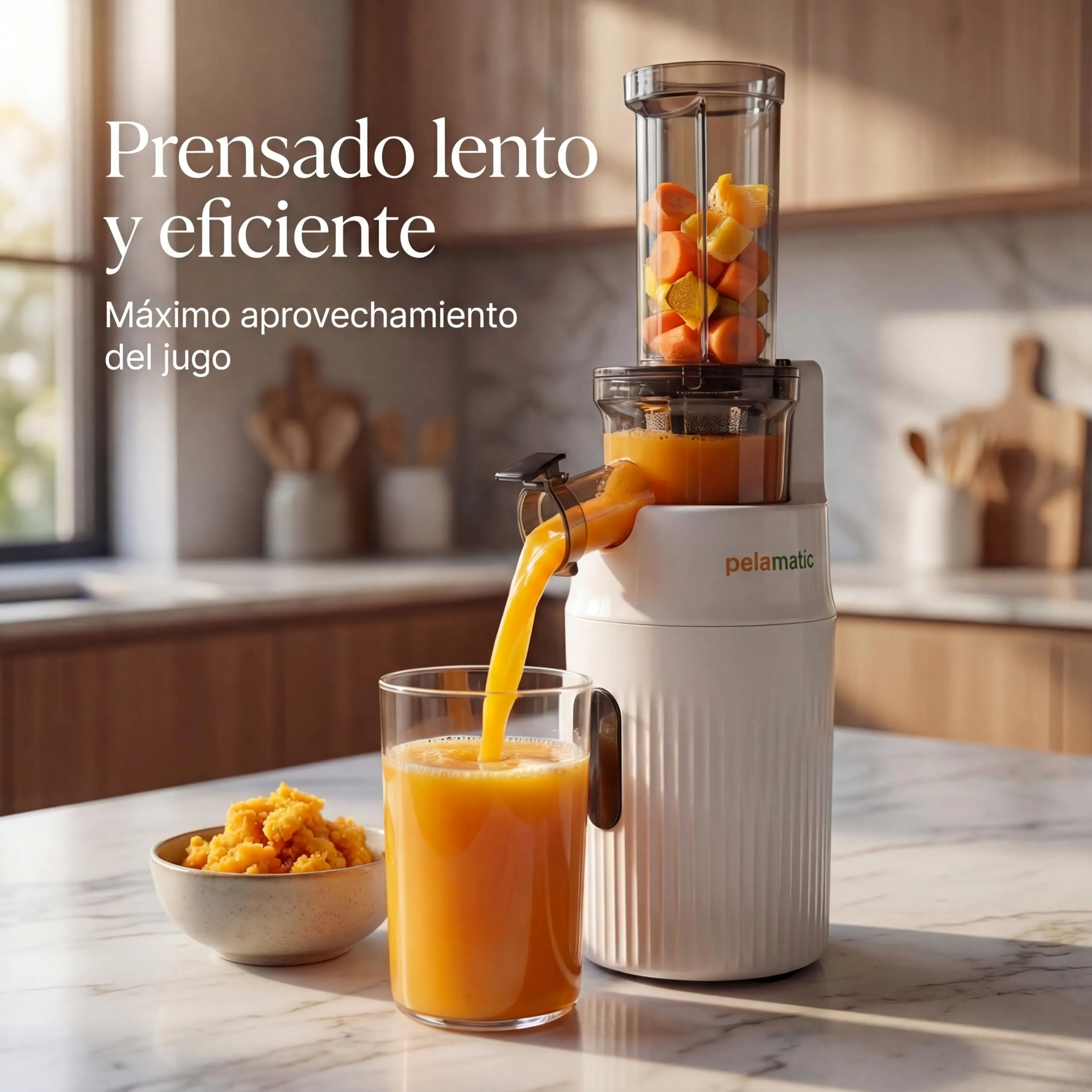 Zuminstant - Spremiagrumi elettrico compatto, spremuto a freddo, ricco di nutrienti, frullatore senza schiuma, salvaspazio, elegante e versatile, per frutta e verdura fresche, 100 W (bianco) - immagine 6