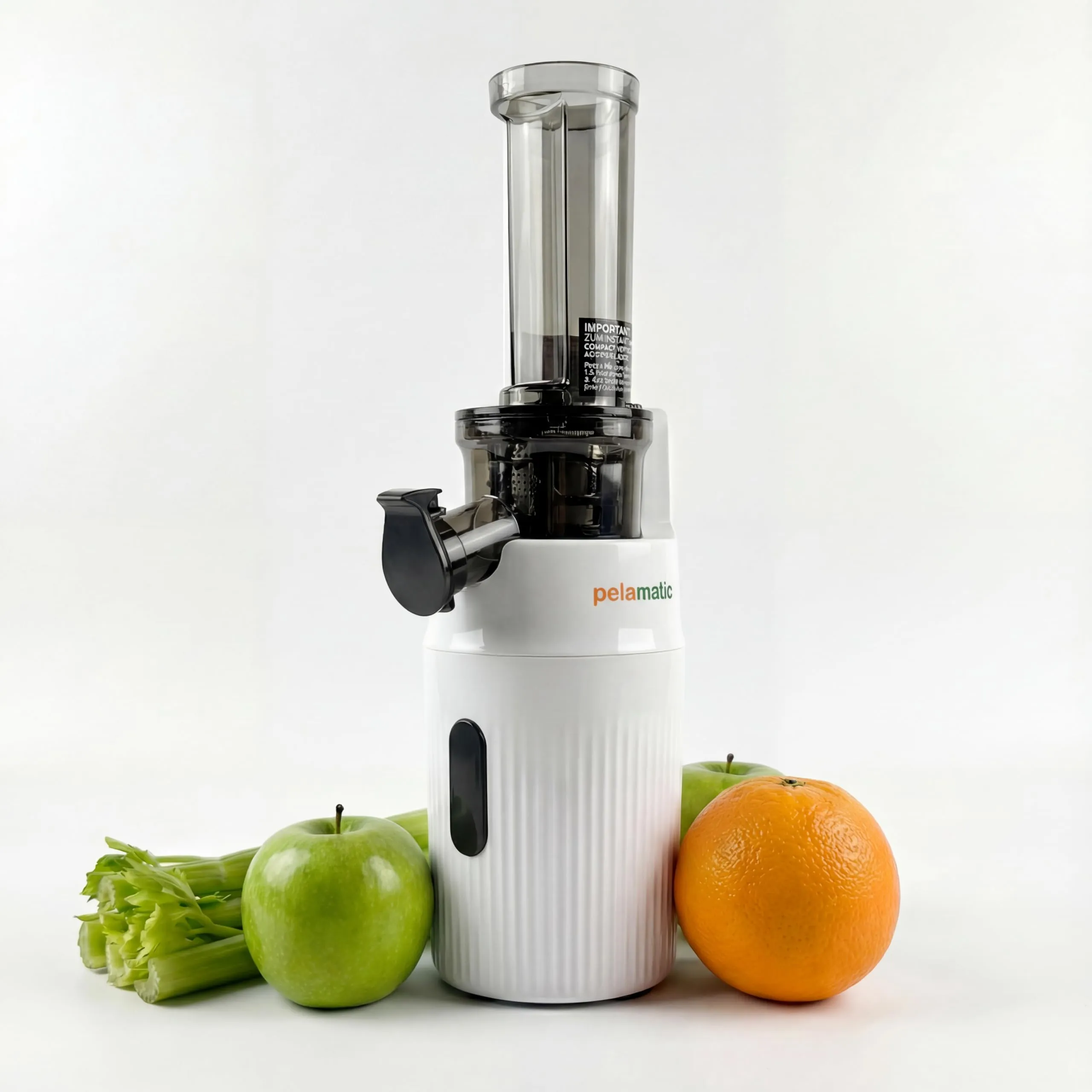 Zuminstant - Spremiagrumi elettrico compatto, spremuto a freddo, ricco di nutrienti, frullatore senza schiuma, salvaspazio, elegante e versatile, per frutta e verdura fresche, 100 W (bianco) - immagine 7