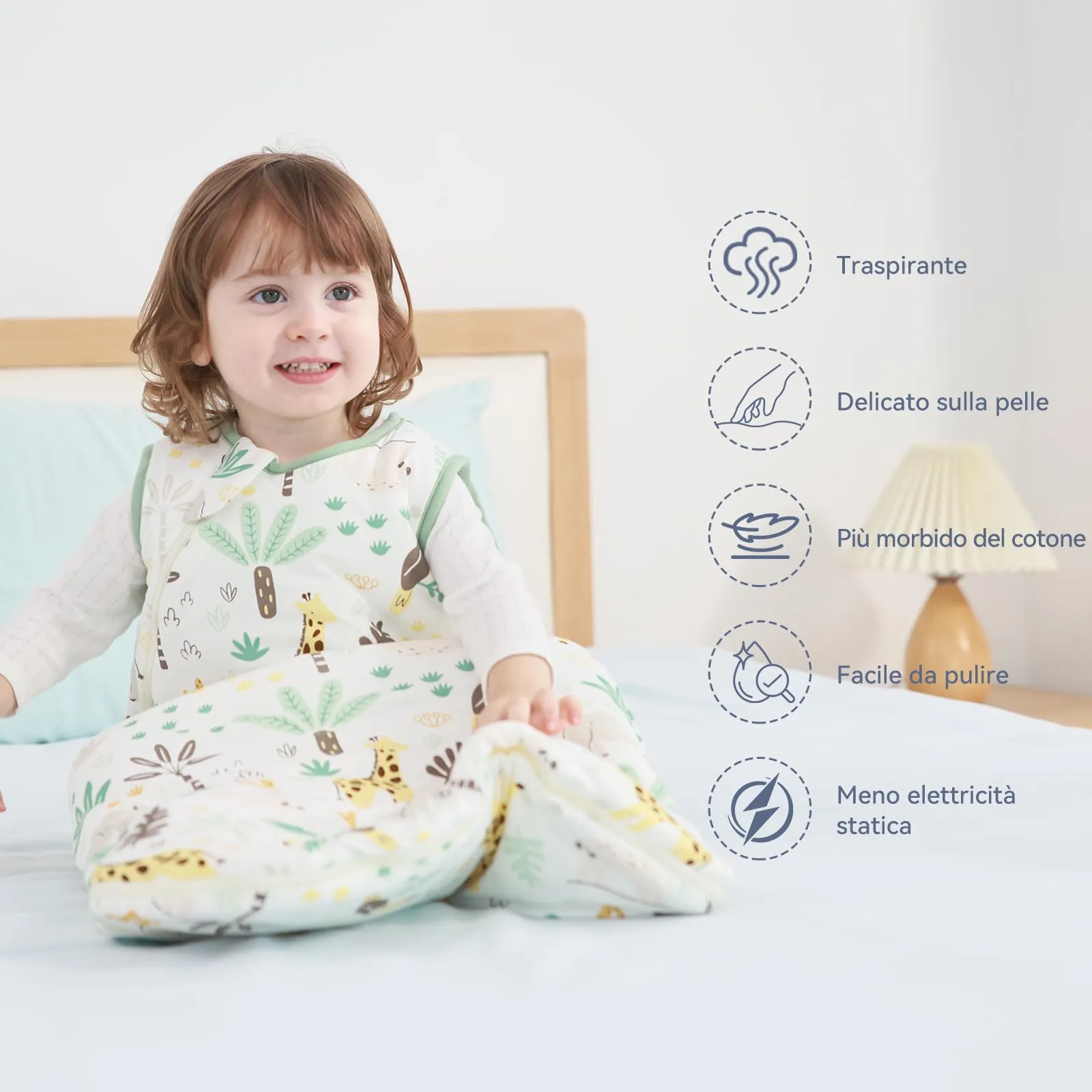 ToyaTec Sacco Nanna Bebé 2.5 Tog Super Morbido in Viscosa di Bambù, Sacco Nanna in Fibra di Bambù per Neonati, Coperta da Letto Autunno-Inverno - immagine 6