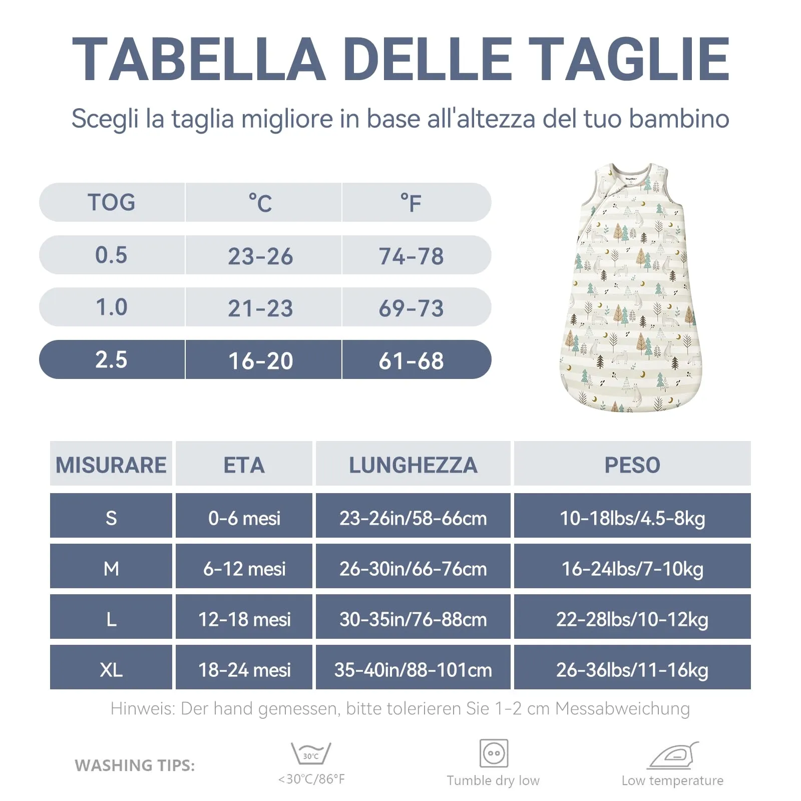 ToyaTec Sacco Nanna Bebé 2.5 Tog Super Morbido in Viscosa di Bambù, Sacco Nanna in Fibra di Bambù per Neonati, Coperta da Letto Autunno-Inverno - immagine 5