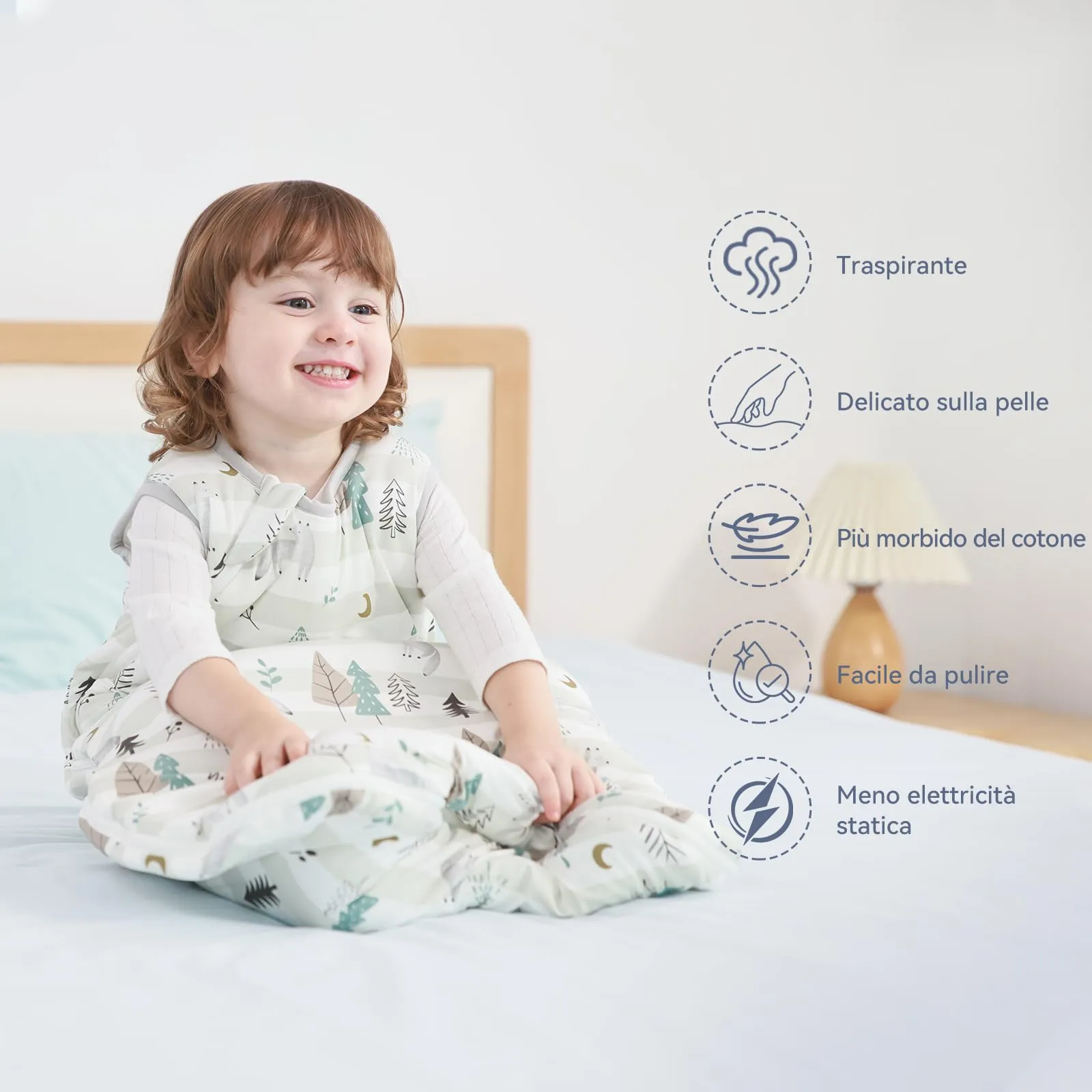ToyaTec Sacco Nanna Bebé 2.5 Tog Super Morbido in Viscosa di Bambù, Sacco Nanna in Fibra di Bambù per Neonati, Coperta da Letto Autunno-Inverno - immagine 6