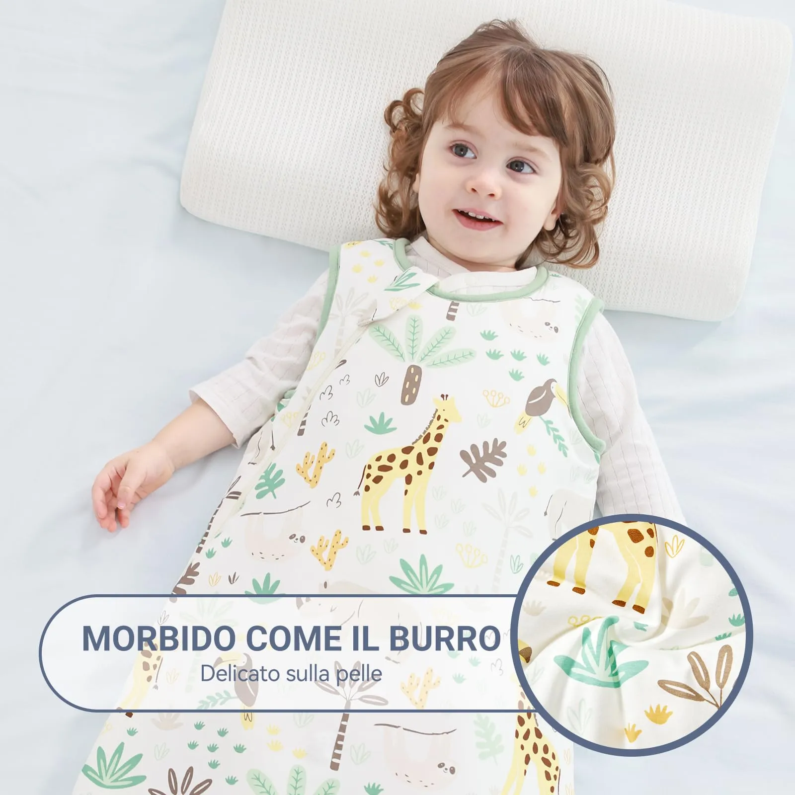 ToyaTec Sacco Nanna Bebé 2.5 Tog Super Morbido in Viscosa di Bambù, Sacco Nanna in Fibra di Bambù per Neonati, Coperta da Letto Autunno-Inverno - immagine 4