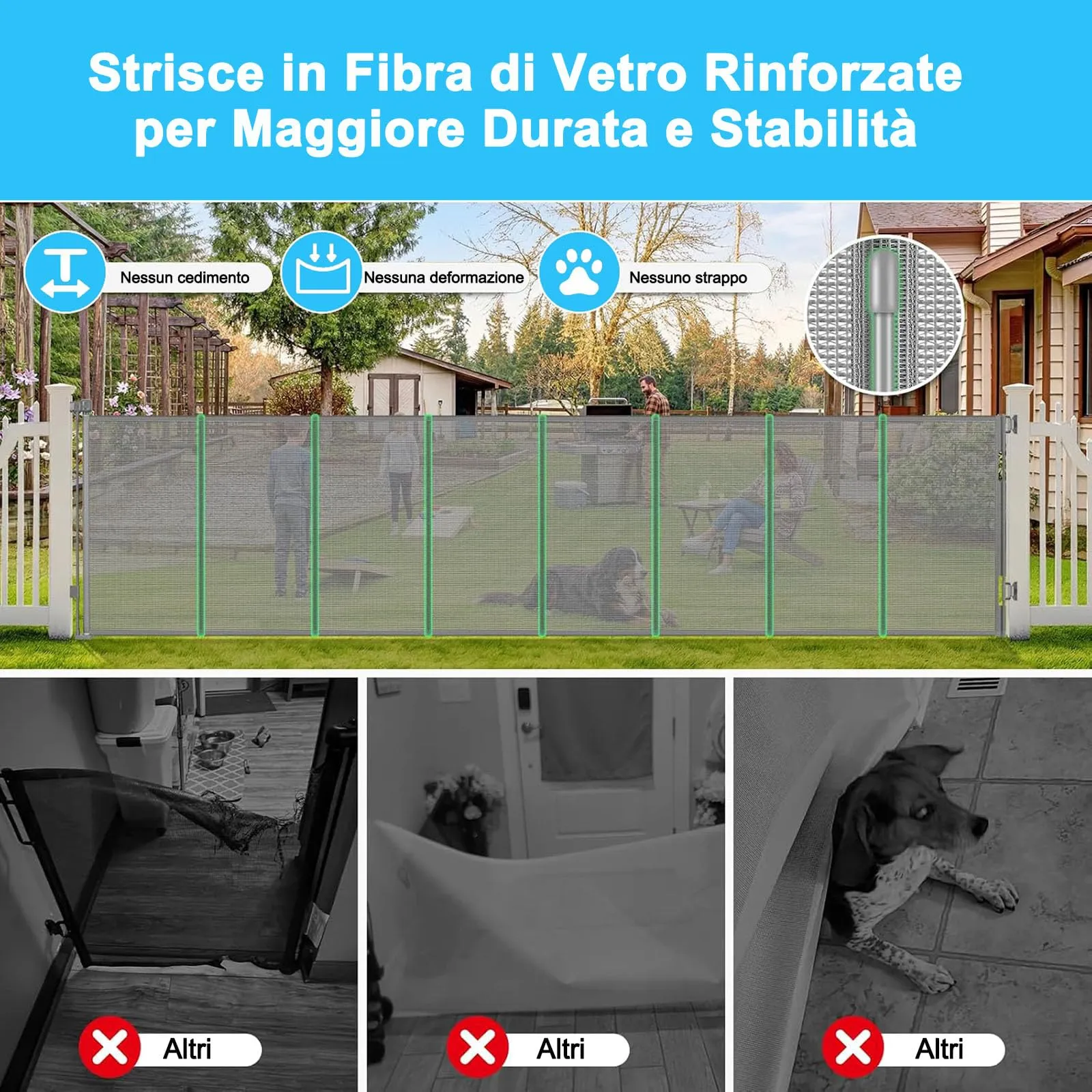 Cancello di sicurezza retrattile extra-largo, 700 cm Porta retrattile e cancellino per bambini e animali domestici, barriera per bambini estensibile, adatto per Scale Interni Esterni Corrido - immagine 2