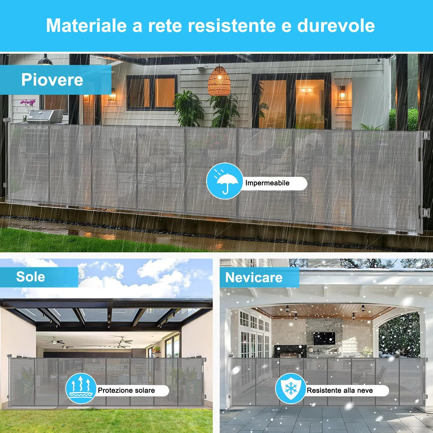 Cancello di sicurezza retrattile extra-largo, 700 cm Porta retrattile e cancellino per bambini e animali domestici, barriera per bambini estensibile, adatto per Scale Interni Esterni Corrido - immagine 4