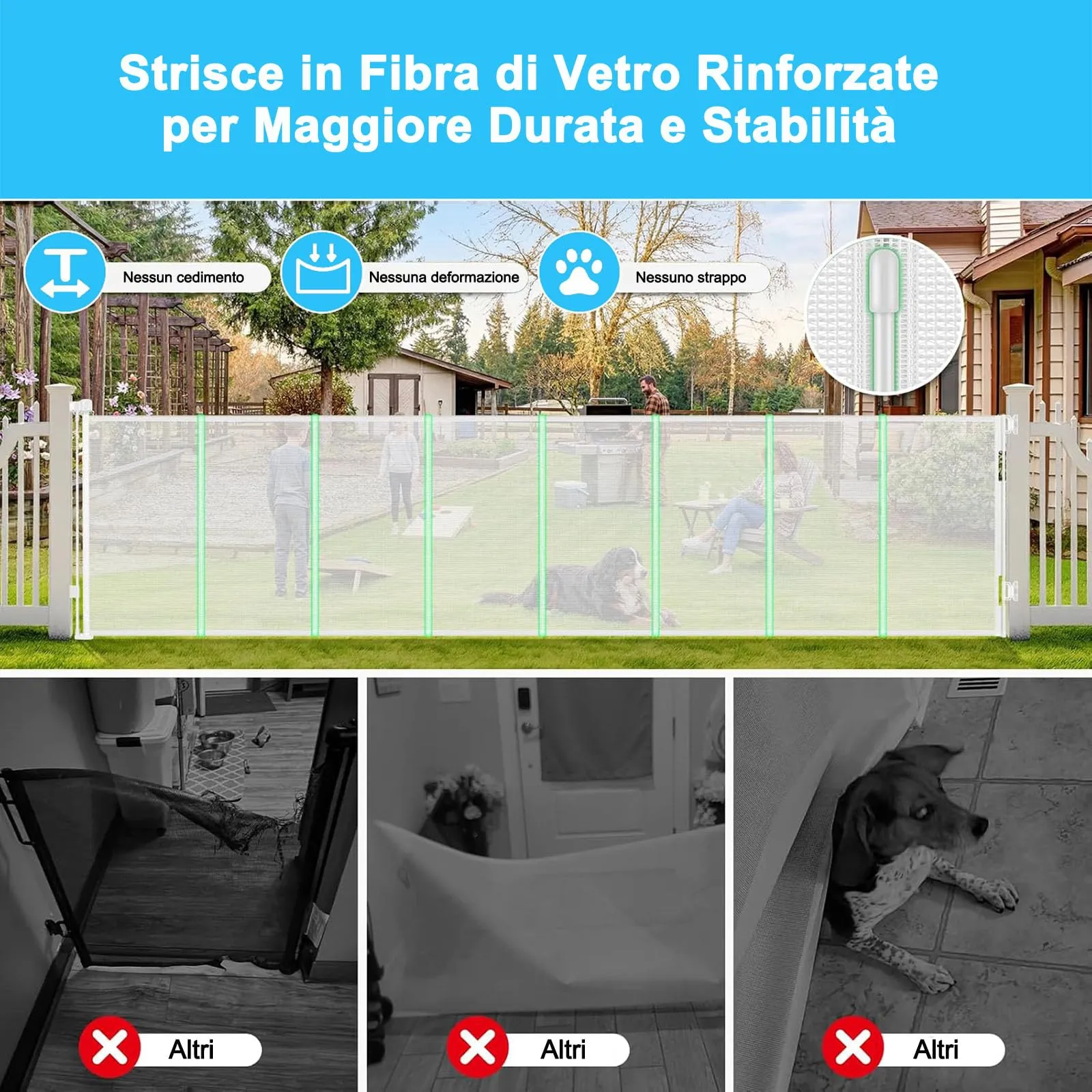Cancello di sicurezza retrattile extra-largo, 700 cm Porta retrattile e cancellino per bambini e animali domestici, barriera per bambini estensibile, adatto per Scale Interni Esterni Corrido - immagine 2