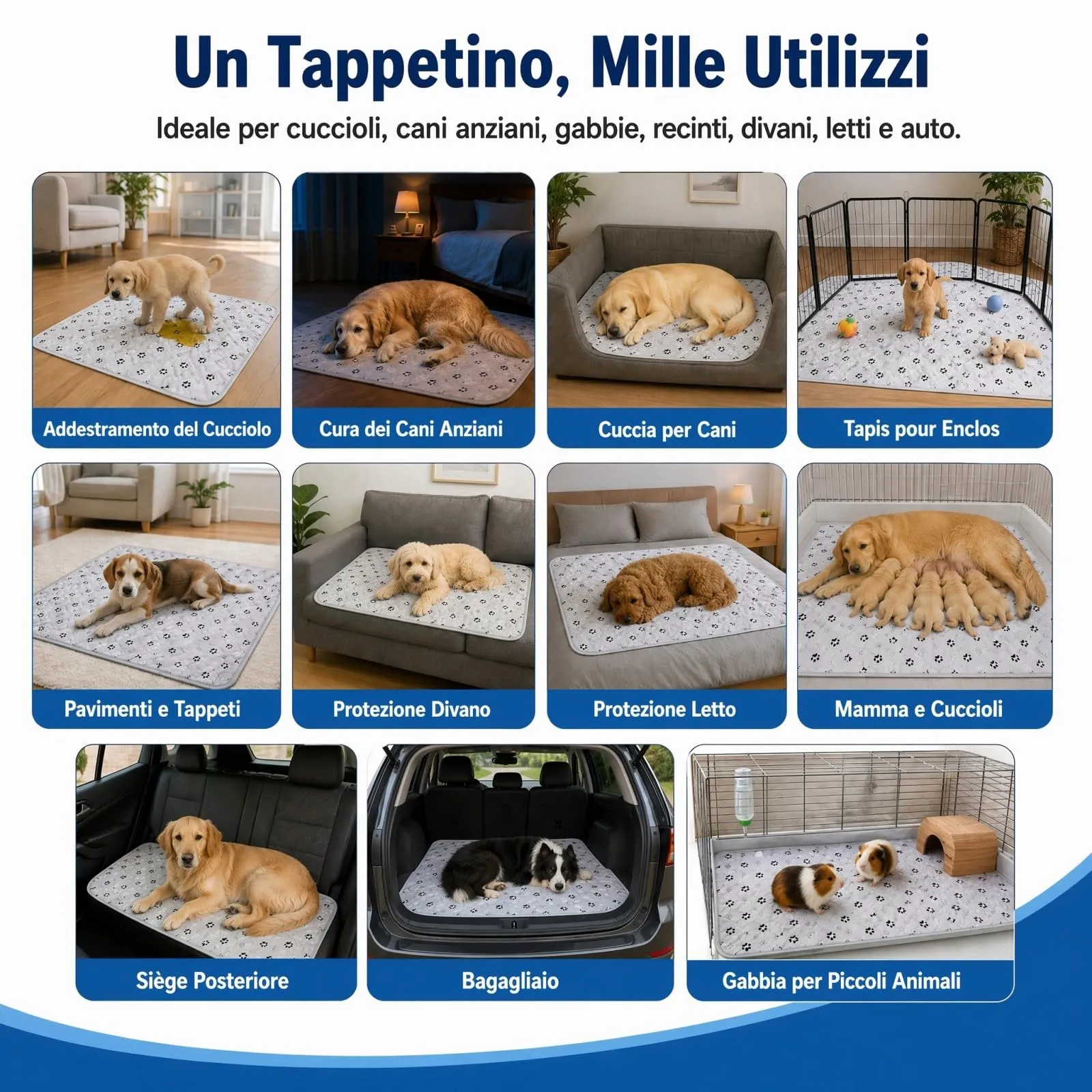 Traversine Lavabili per Cani, 2 Pezzi 60x90 cm Assorbente e Riutilizzabili - immagine 7
