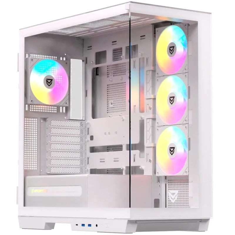 Nfortec Ursa ARGB Mid Tower E-ATX vetro temperato USB-C bianco - immagine 1