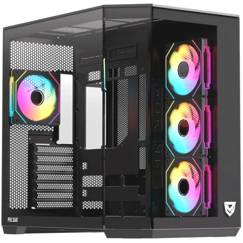 Nfortec Pulsar ARGB Mid Tower ATX vetro temperato USB-C nero - immagine 1