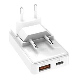 Caricabatterie USB Type-A, USB Type-C FLEXI WALL CHARGER 65W White TETRGANUSBTCFOLD65W - immagine 1