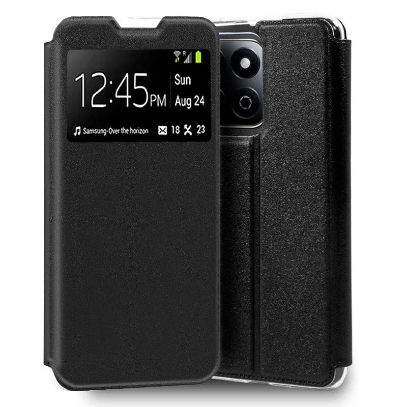Custodia Flip Cover nera semplice e alla moda per Honor 200 5G - immagine 1