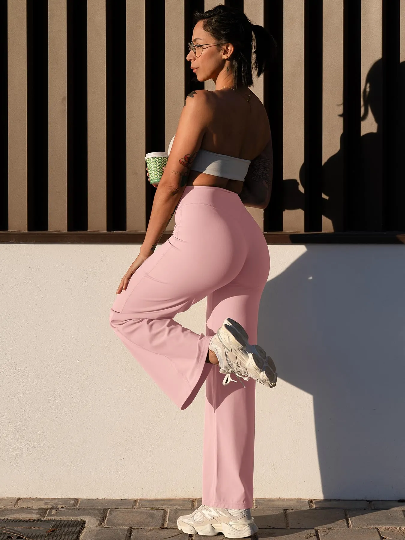 ZAAYO Leggings senza cuciture da donna, leggings dritti e a zampa ZAAYO, leggings per yoga, pantaloni da palestra, S - immagine 5