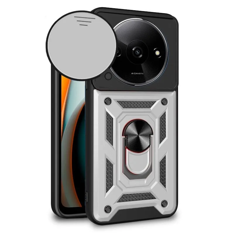 Custodia Cool per Xiaomi Redmi A3 Anello Rigido Argento - immagine 1