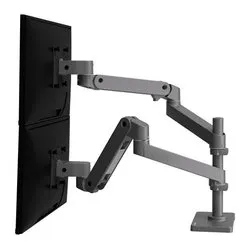 Supporto monitor TV scrivania ( 20 Kg ) VESA 100 x 100 LX PRO SERIES Dual Desk Mount Stacking Arm Grey 45 690 293 - immagine 1
