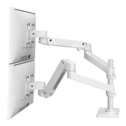 Supporto monitor TV scrivania ( 20 Kg ) VESA 100 x 100 LX PRO SERIES Dual Desk Mount Stacking Arm White 45 690 290 - immagine 1