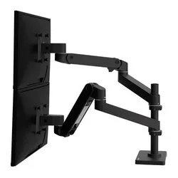 Supporto monitor TV scrivania ( 20 Kg ) VESA 100 x 100 LX PRO SERIES Dual Desk Mount Stacking Arm Black 45 690 292 - immagine 1