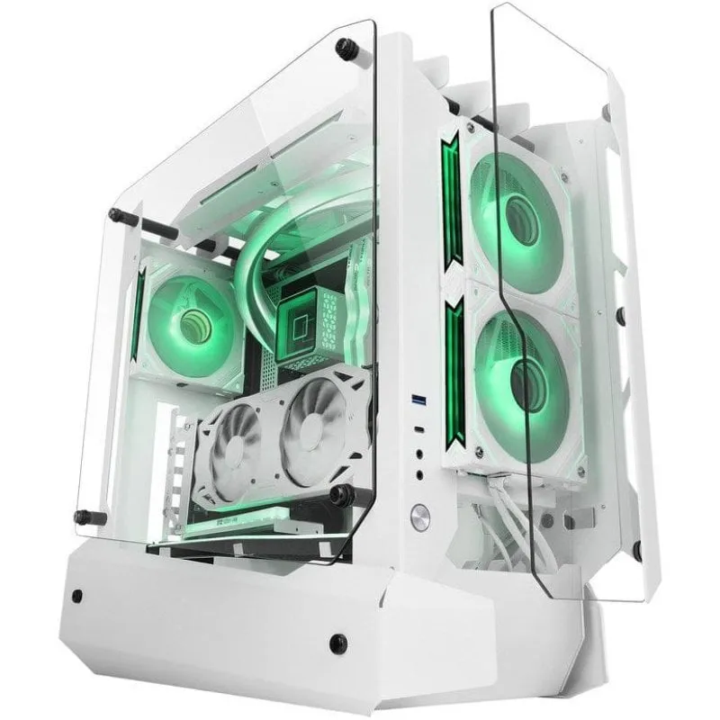 Custodia da gioco Mars Gaming MC-Edge ATX Design all'aria aperta Triplo vetro temperato USB-C USB 3.0 Bianco - immagine 1