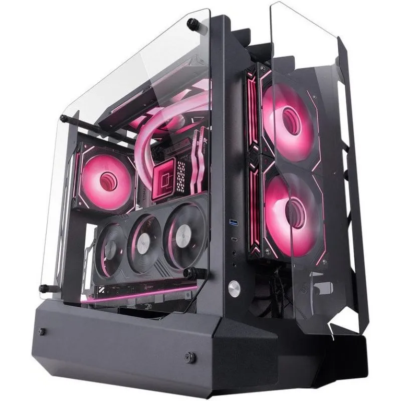 Custodia da gioco Mars Gaming MC-Edge ATX Design all'aperto Triplo vetro temperato USB-C USB 3.0 Nero - immagine 1