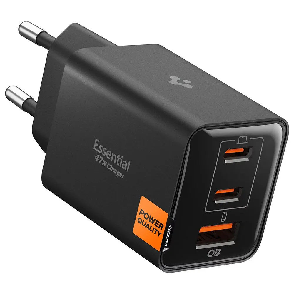 Caricabatterie Retea Spigen EE473EU Essential, 47W, 3A, 1 x USB-A - 2 x USB-C, Nero ACH09465 - immagine 1