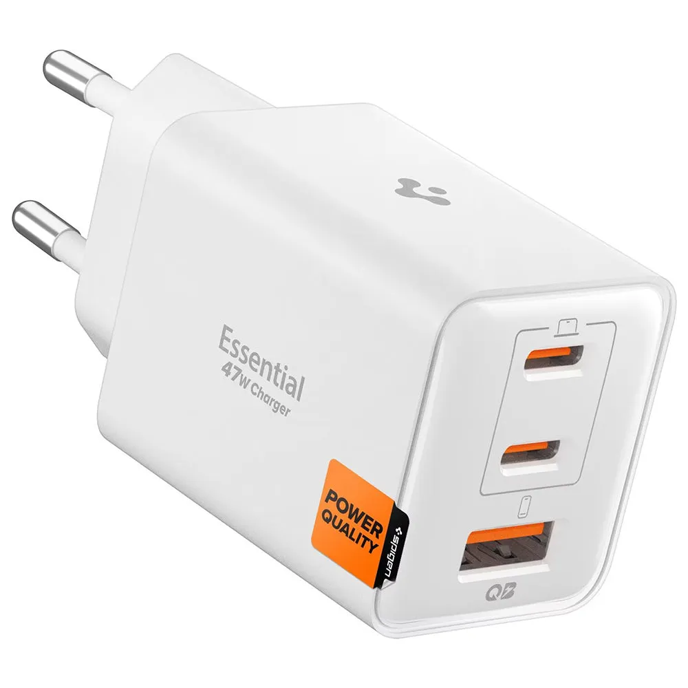 Caricabatterie da Rete Spigen EE473EU Essential, 47W, 3A, 1 x USB-A - 2 x USB-C, Bianco ACH09464 - immagine 1
