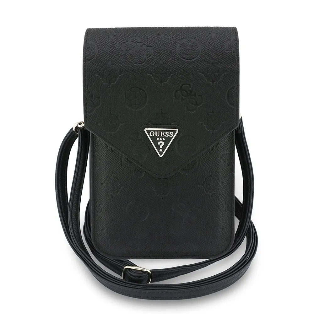 Borsa Universale per Telefono, Guess, Grained Peony Triangle, Nera - immagine 1