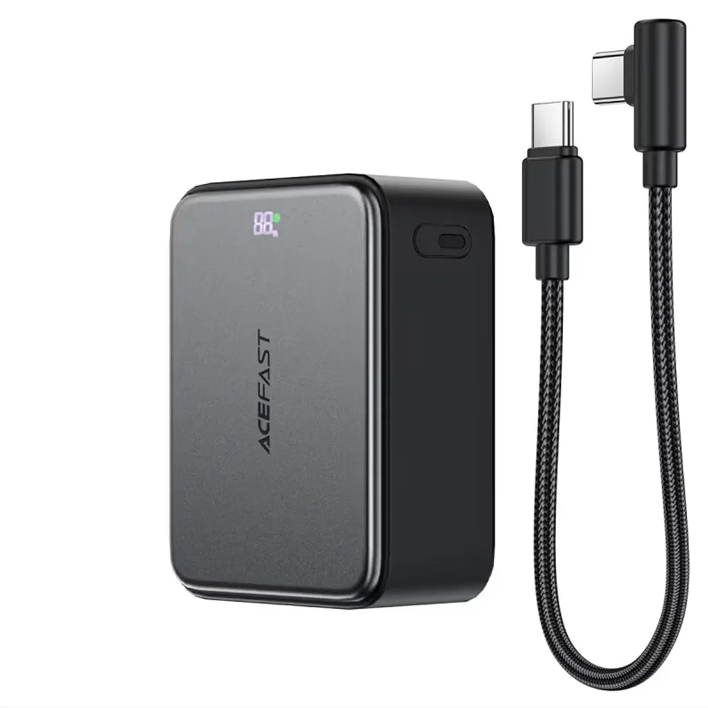 Batteria Esterna Acefast M28, 10000mAh, 22.5W, QC + PD, 1 x USB-A - 2 x USB-C, Nera - immagine 1