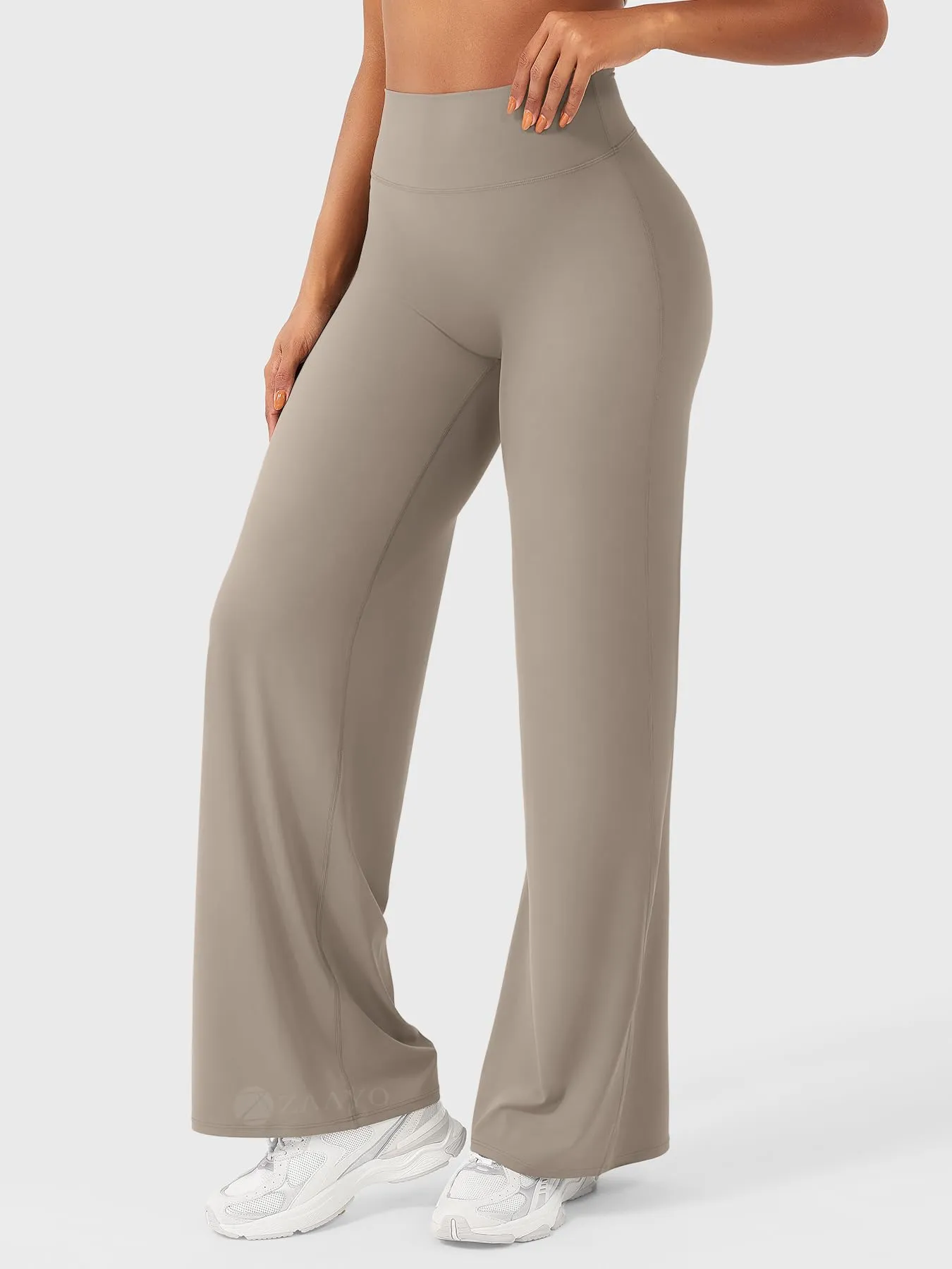 ZAAYO Leggings dritti da donna, senza cuciture, svasati, pantaloni da yoga e palestra, S - immagine 4