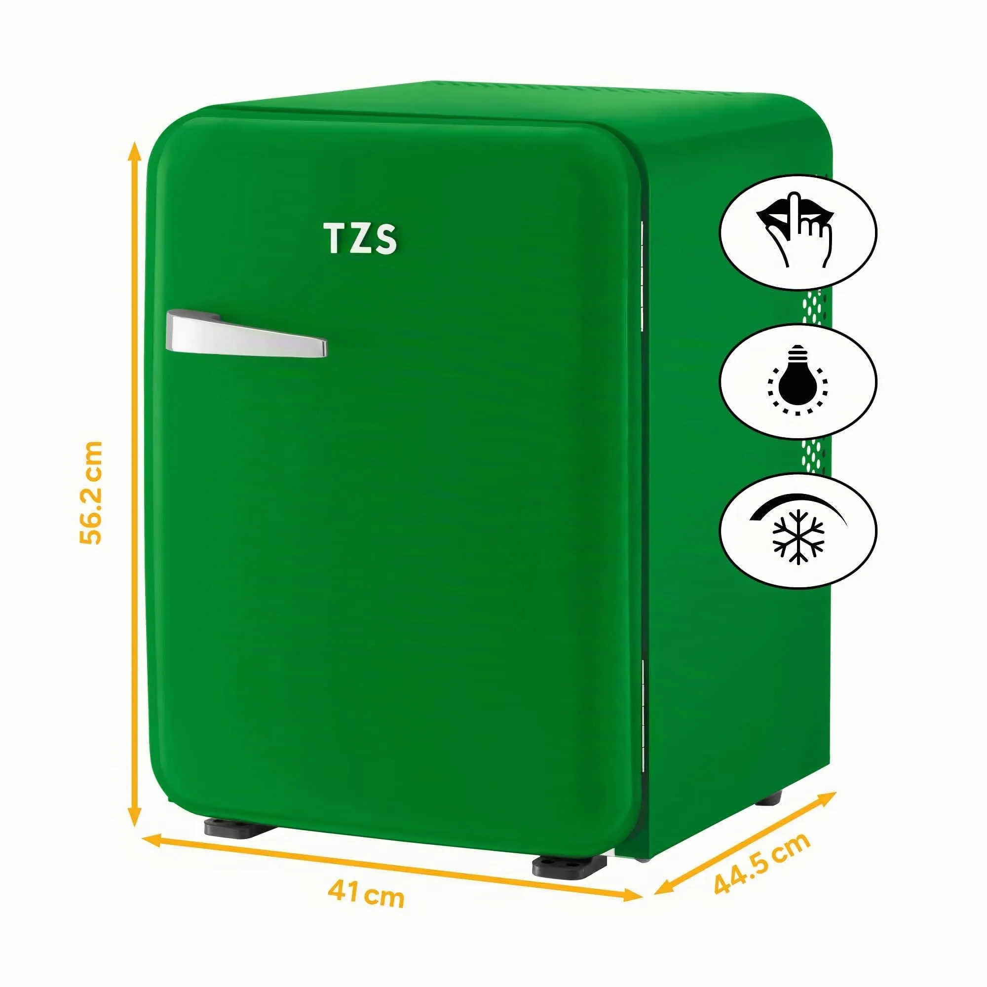 TZS First Austria - Mini Frigo Retro 40L - Silenzioso 22dB - Senza Compressore per Camera e Ufficio - Verde scuro - Frigorifero per Bevande - Design Vintage - immagine 2