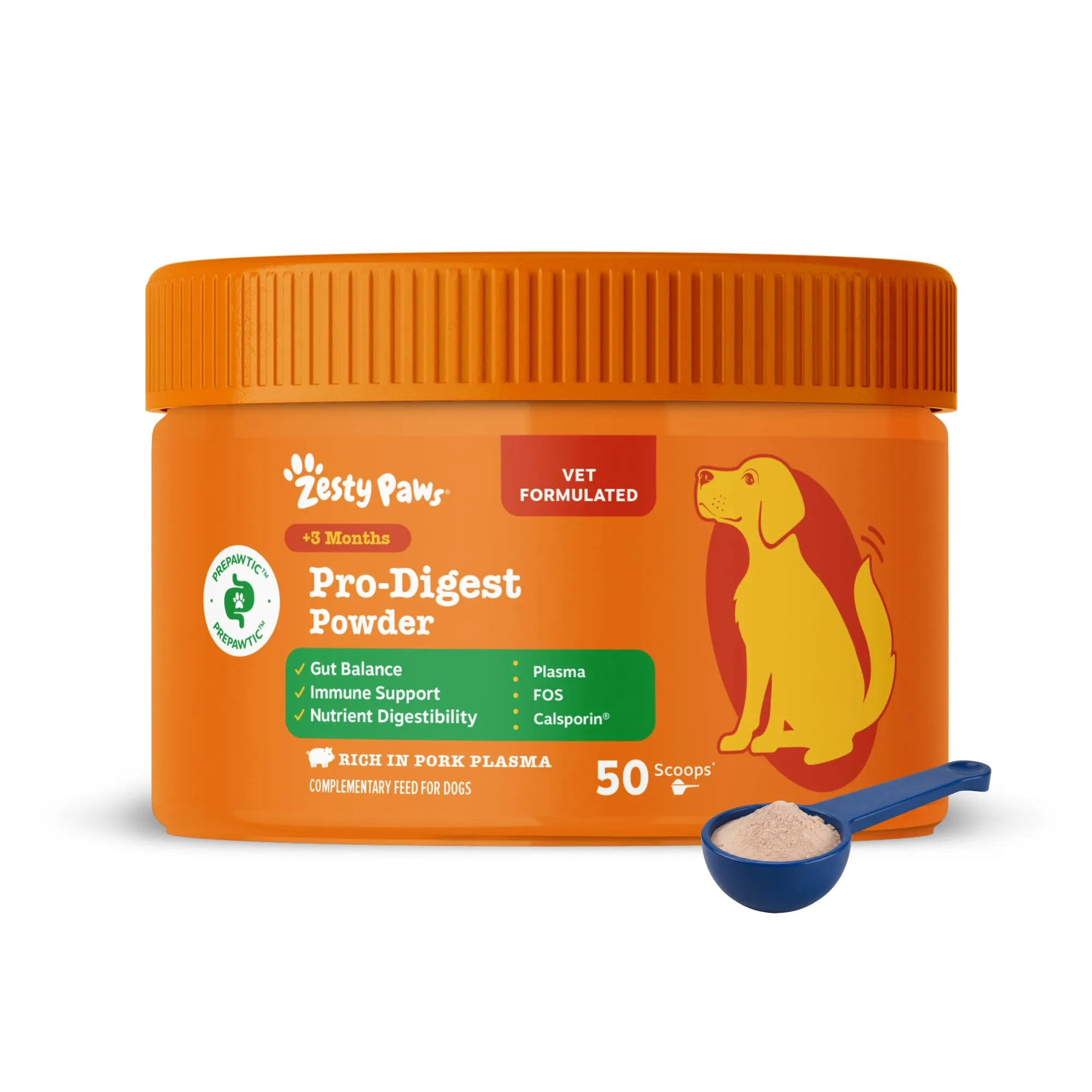 Zesty Paws PRO-Digest Polvere Cani|Naturale Gusto di Maiale | 50 Misurini - immagine 1