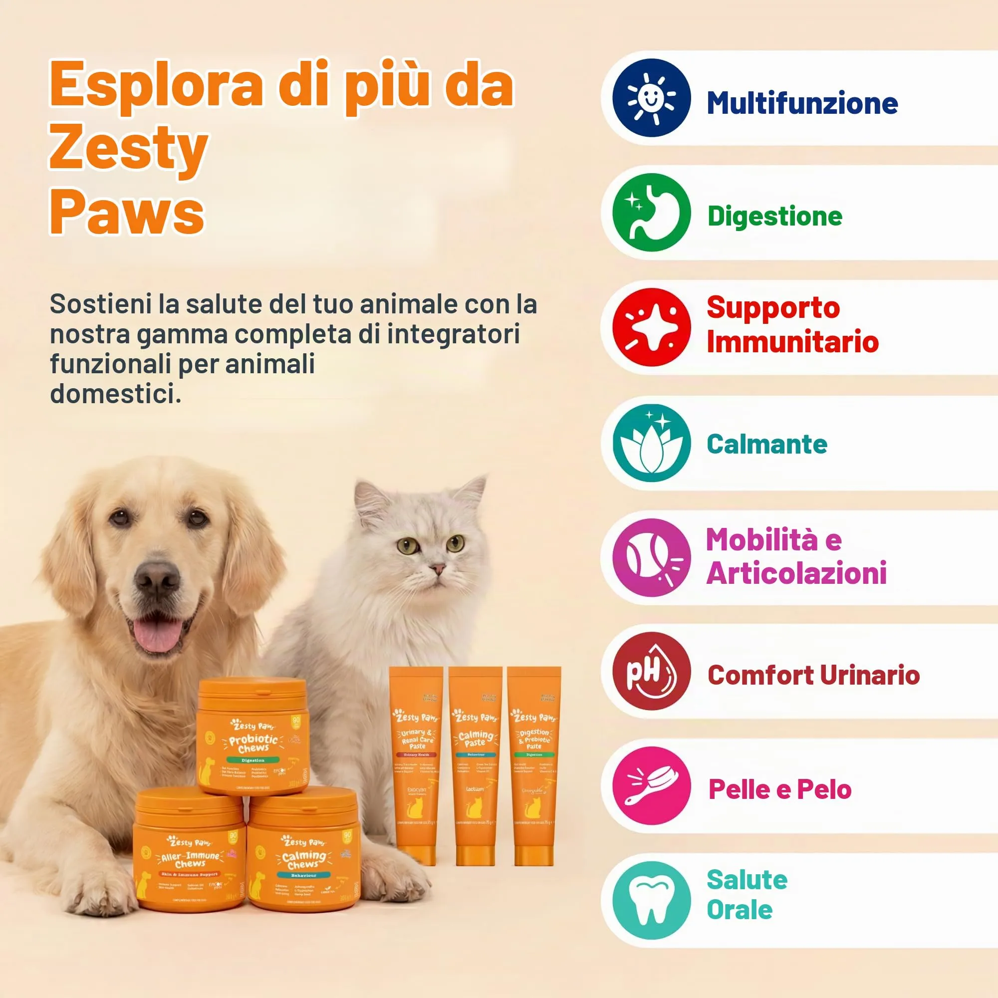 Zesty Paws PRO-Digest Polvere Cani|Naturale Gusto di Maiale | 50 Misurini - immagine 8
