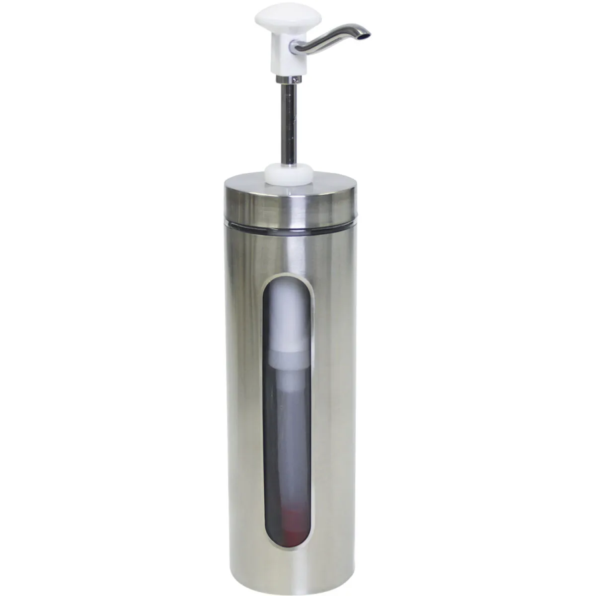 Schneider Dispenser a pompa e bottone; 2000 ml, 10x45.5 cm (ØxH); bianco/acciaio inox - immagine 1